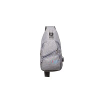 Rusac sling cu port USB extern, gri, 32x16cm